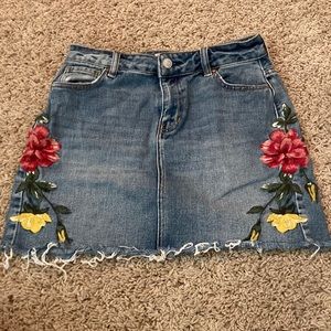 Floral denim skirt from PACSUN